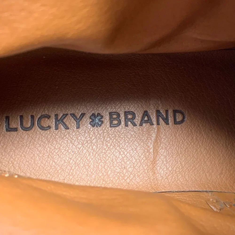 LUCKY BRAND Garmann Taupe Leather Pull‎ On Booties